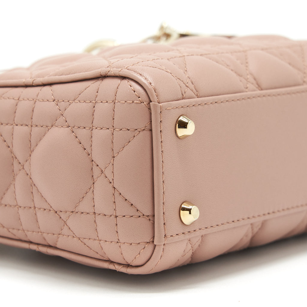 DIOR MINI LADY DIOR LAMBSKIN PINK GHW