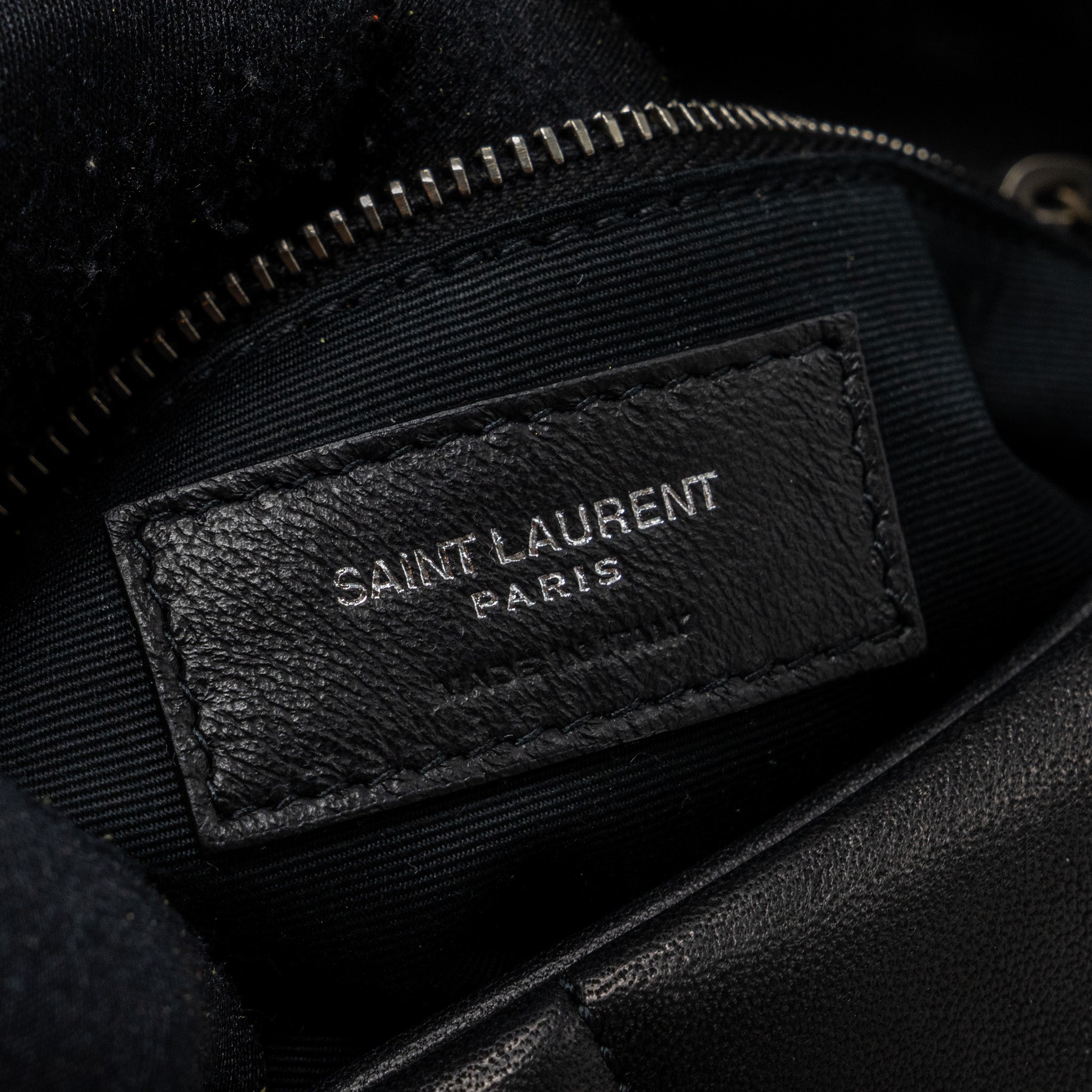 SAINT LAURENT SMALL PUFFER LAMBSKIN BLACK SHW
