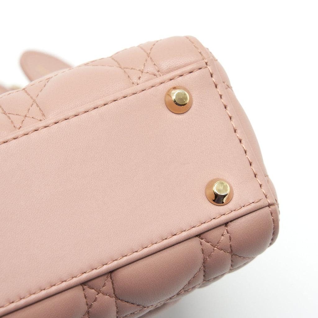 DIOR MINI LADY DIOR LAMBSKIN PINK GHW