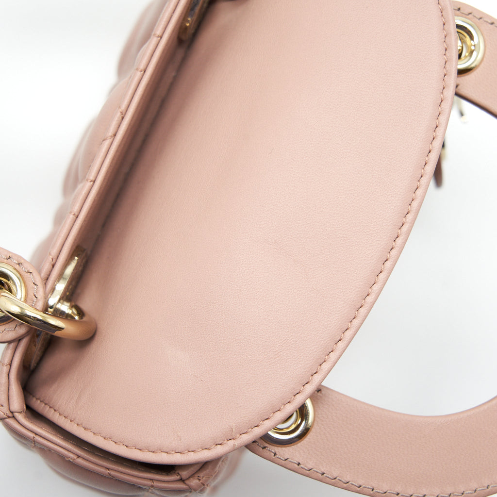 DIOR MINI LADY DIOR LAMBSKIN PINK GHW