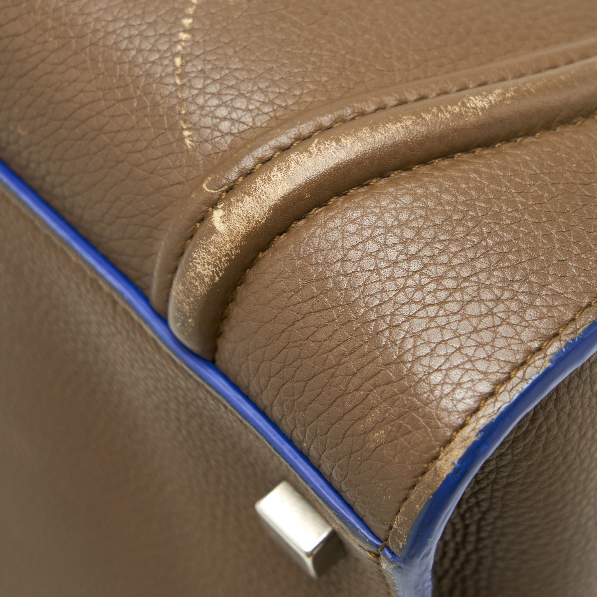 CELINE PHANTOM TOTE BAG DARK BROWN/BLUE SHW