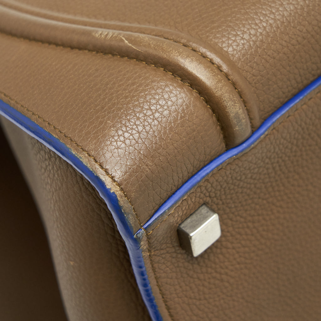 CELINE PHANTOM TOTE BAG DARK BROWN/BLUE SHW