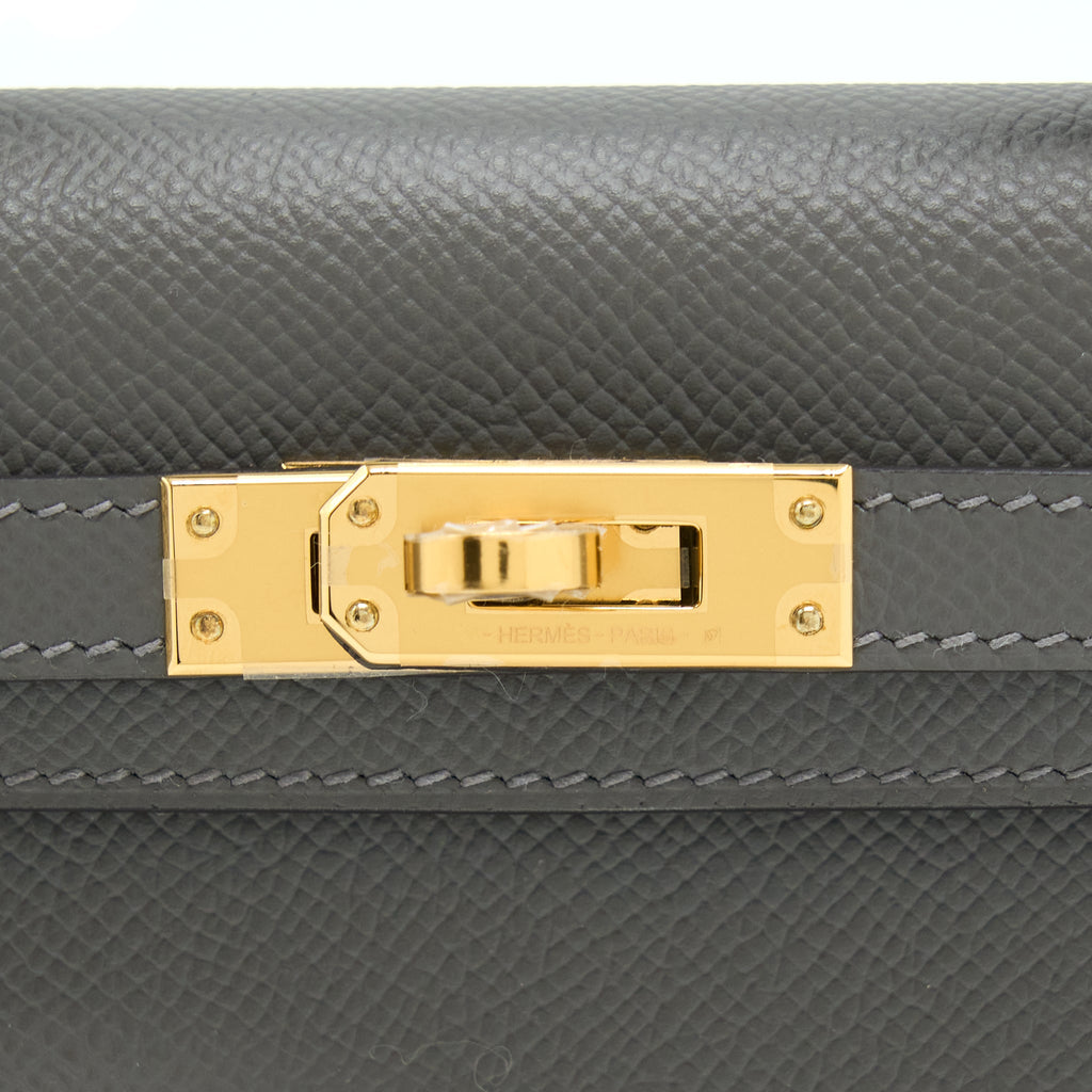 HERMES MINI KELLY EPSOM 0L GRIS MEYER GHW
