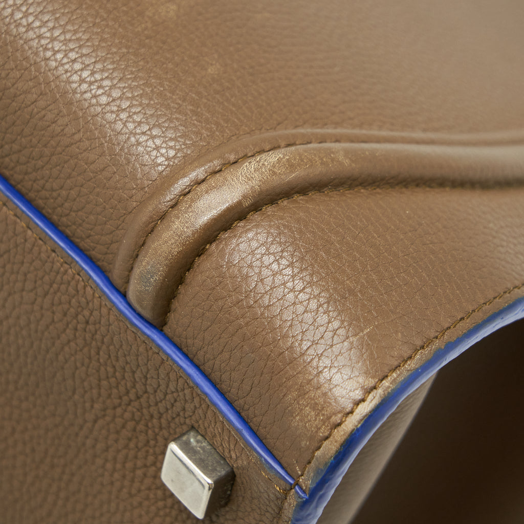 CELINE PHANTOM TOTE BAG DARK BROWN/BLUE SHW