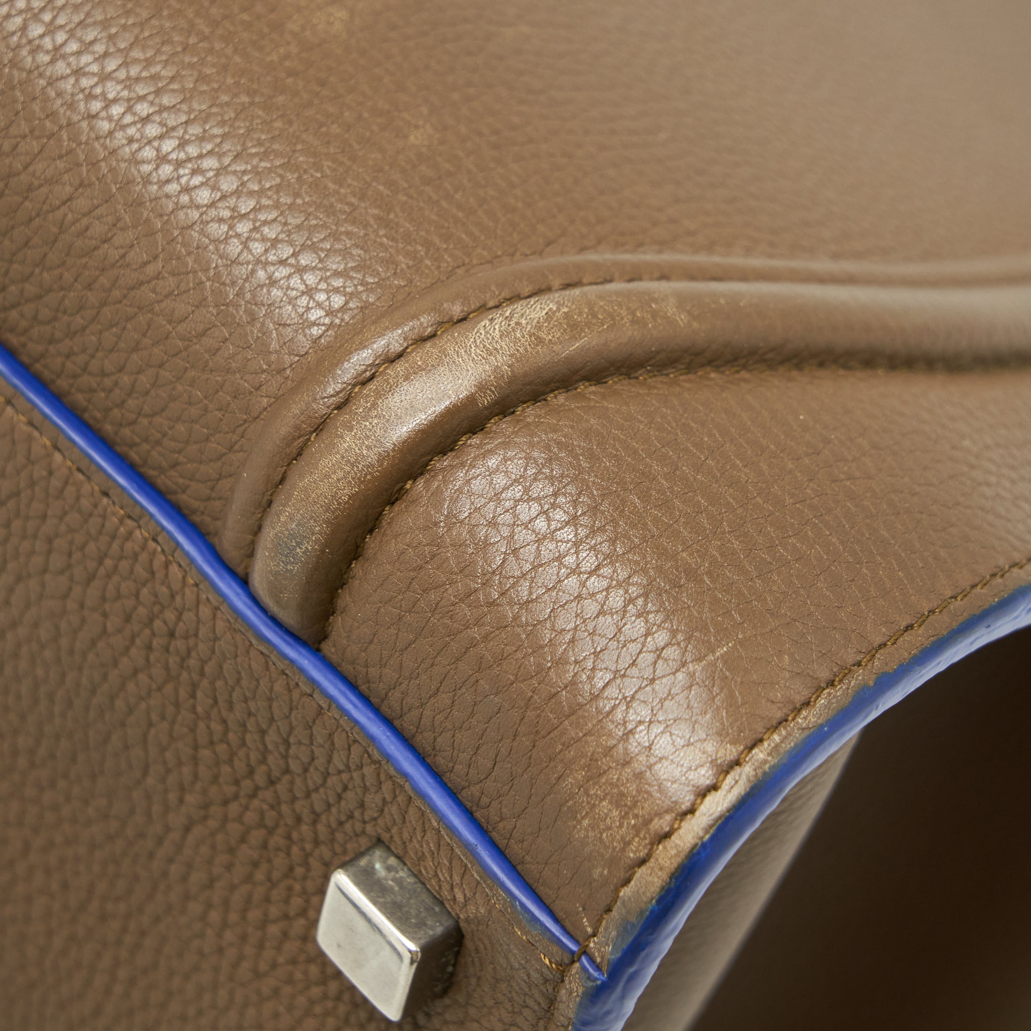 CELINE PHANTOM TOTE BAG DARK BROWN/BLUE SHW