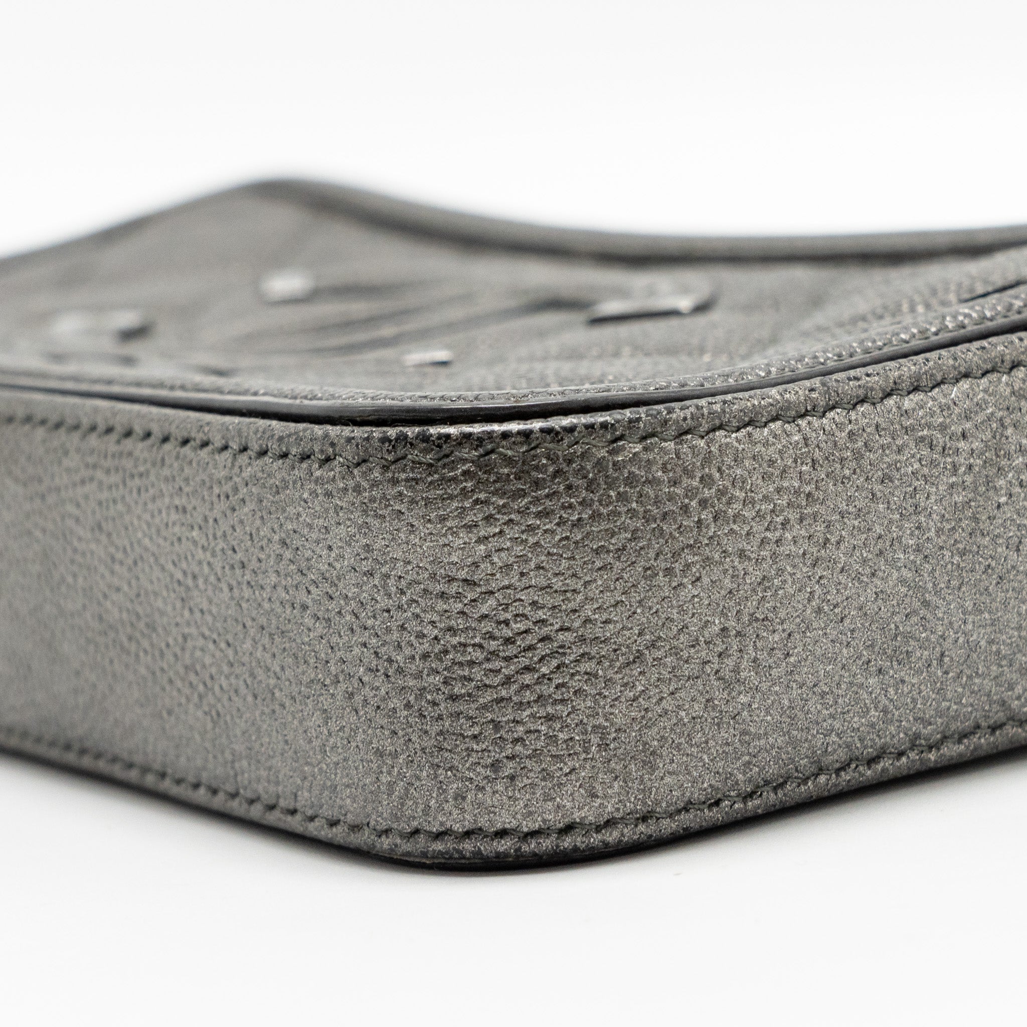 CHANEL CC FILIGREE DOUBLE ZIP CLUTCH WITH CHAIN CAVIAR GREY SHW