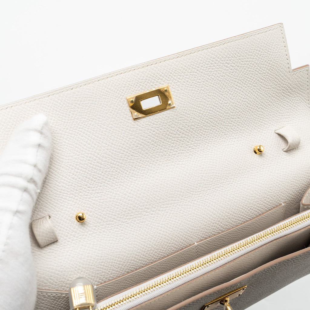HERMES KELLY TO GO EPSOM GRIS PALE GHW