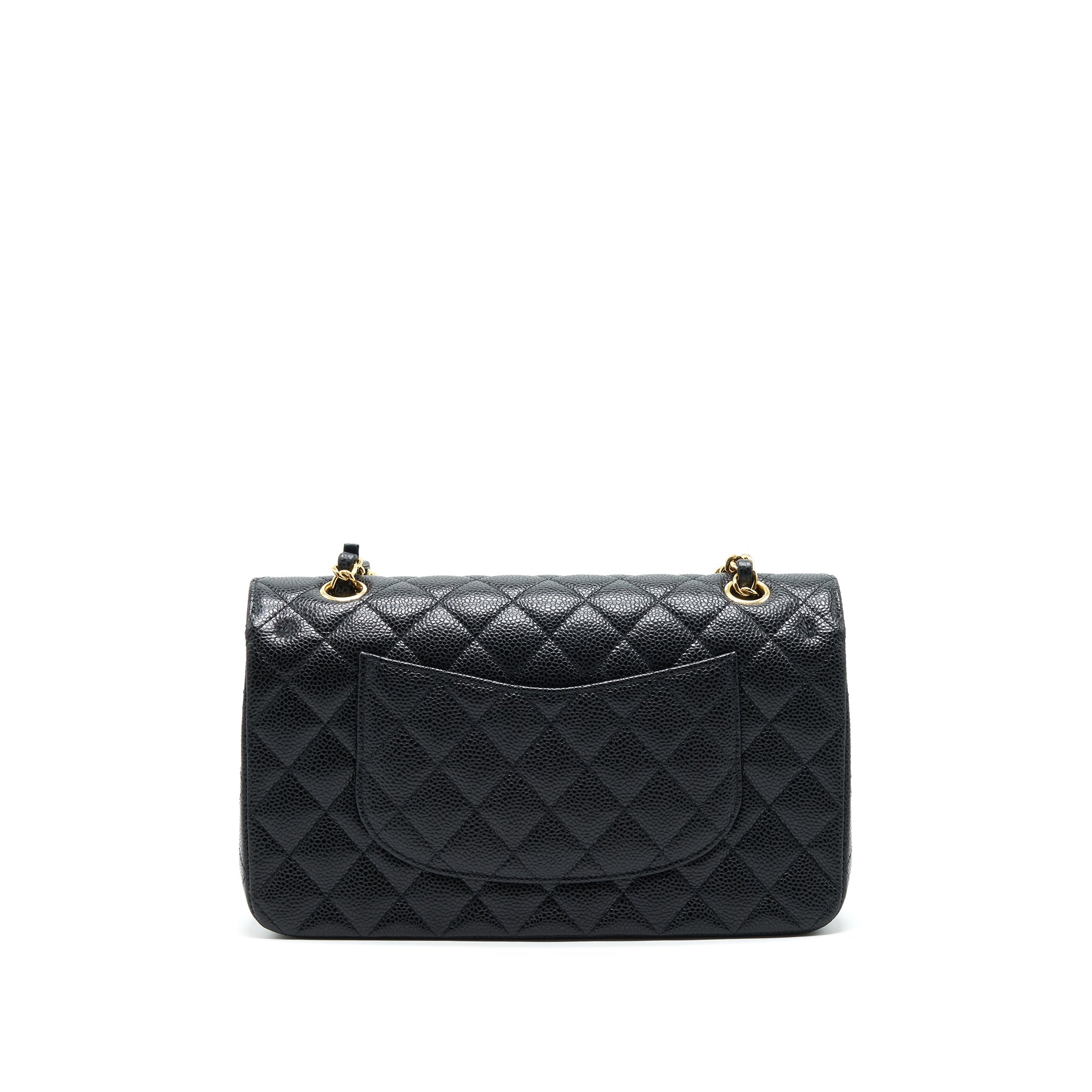 CHANEL MEDIUM CLASSIC DOUBLE FLAP 25CM CAVIAR BLACK GHW (MICROCHIP)