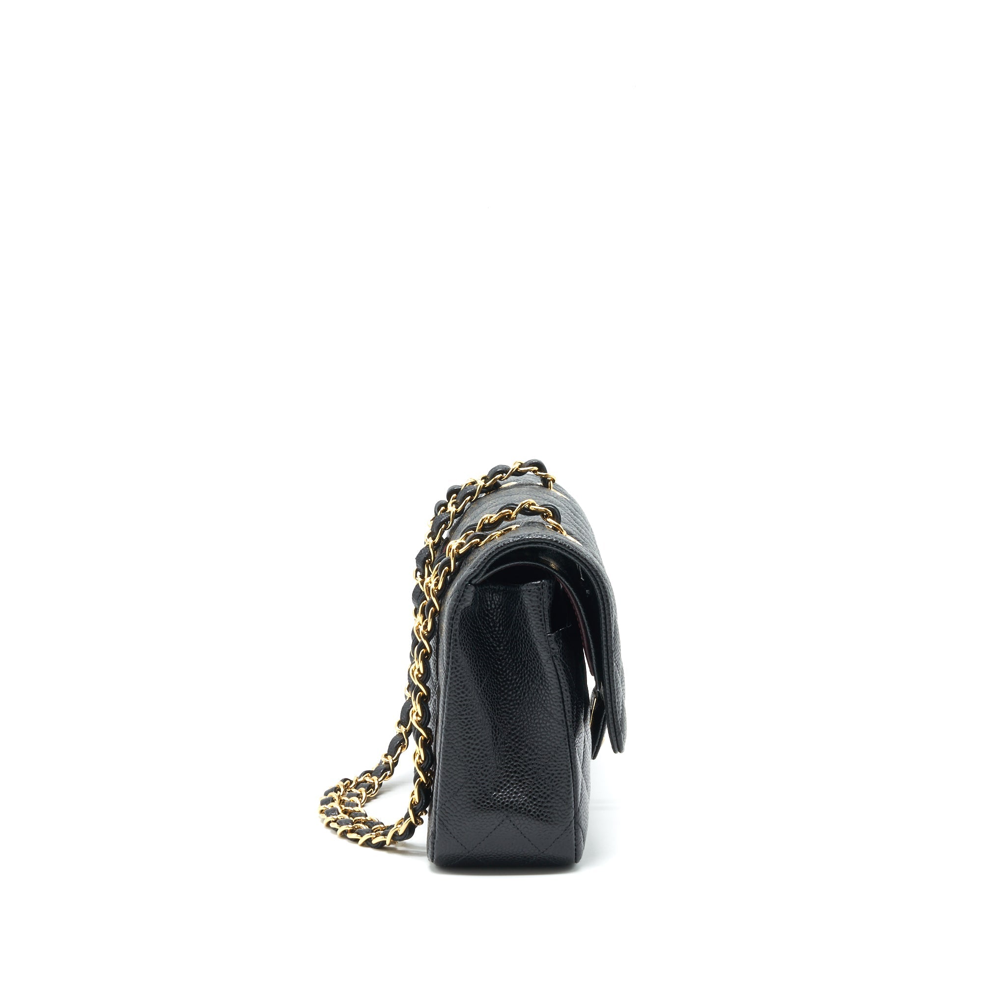 CHANEL MEDIUM CLASSIC DOUBLE FLAP 25CM CAVIAR BLACK GHW (MICROCHIP)