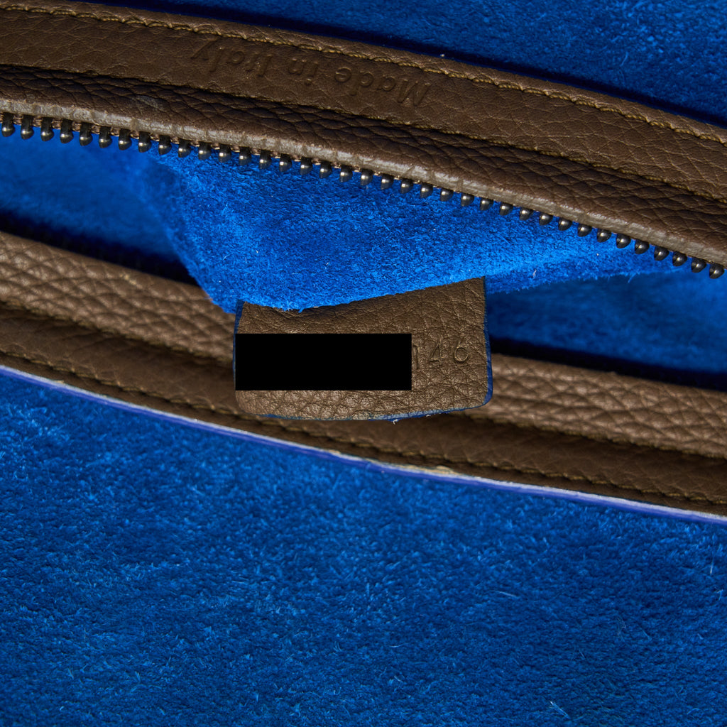 CELINE PHANTOM TOTE BAG DARK BROWN/BLUE SHW