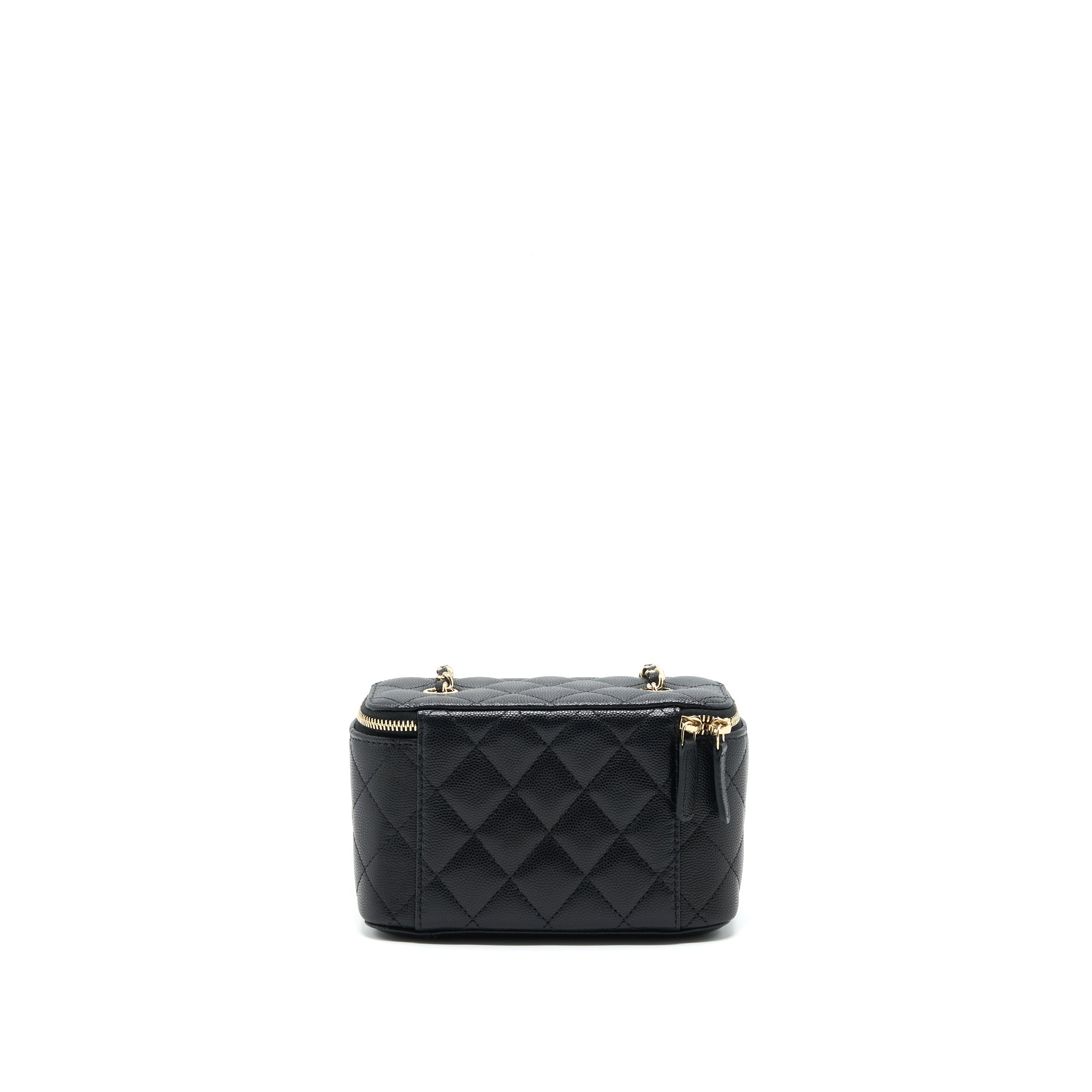 CHANEL CAVIAR LONG VANITY WITH CHAIN CAVIAR BLACK LGHW