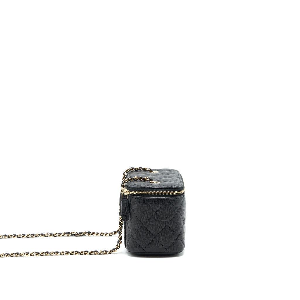 CHANEL CAVIAR LONG VANITY WITH CHAIN CAVIAR BLACK LGHW