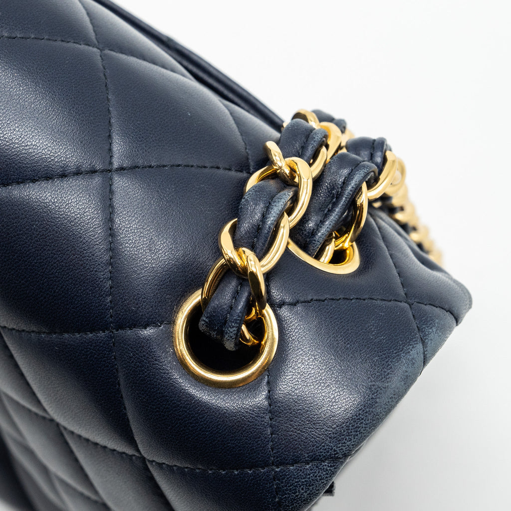 CHANEL JUMBO CLASSIC DOUBLE FLAP LAMBSKIN NAVY GHW