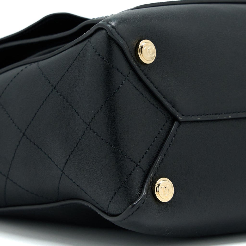 CHANEL TOTE BAG LAMBSKIN BLACK LGHW