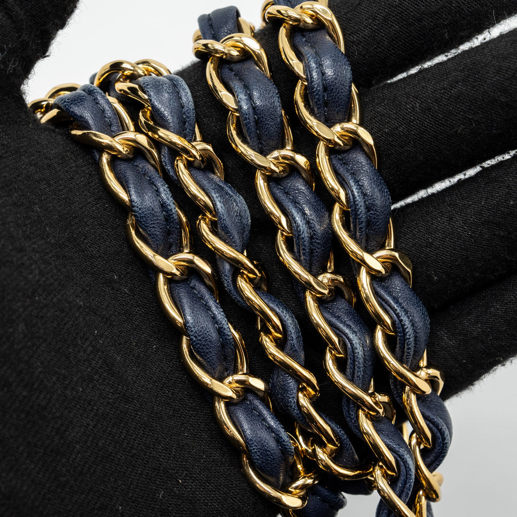 CHANEL JUMBO CLASSIC DOUBLE FLAP LAMBSKIN NAVY GHW