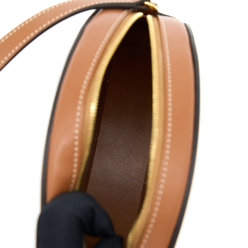 CELINE CROSSBODY OVAL PURSE CUIRASS TRIOMPHE SMOOTH CALFSKIN TAN GHW