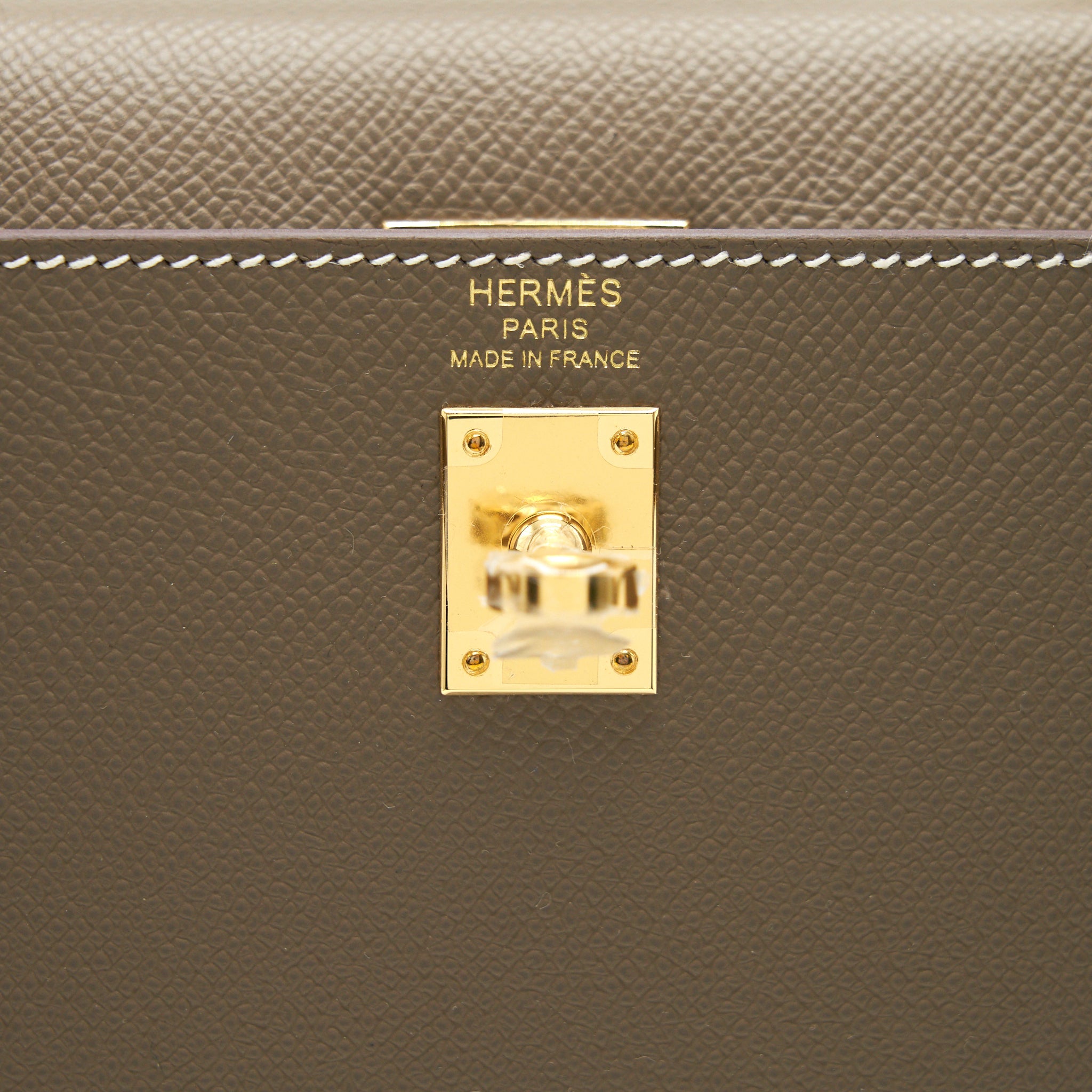 HERMES KELLY 25 SELLIER ETOUPE GHW