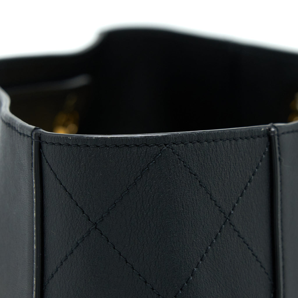 CHANEL TOTE BAG LAMBSKIN BLACK LGHW