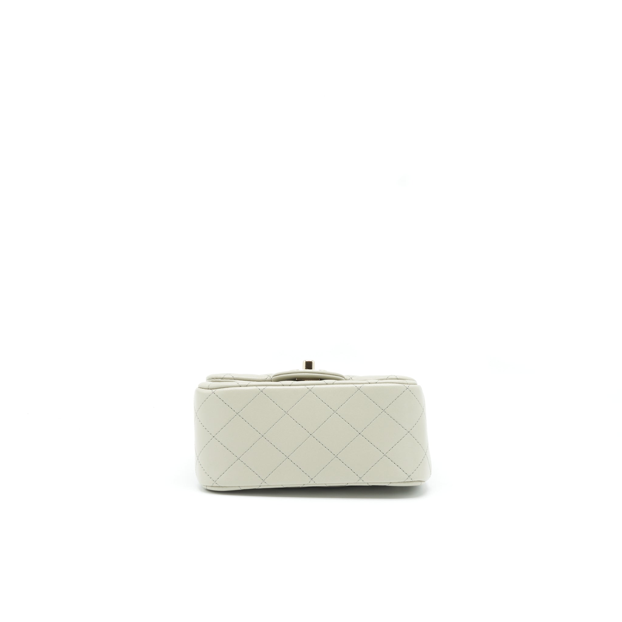 CHANEL 22C MINI SQUARE FLAP BAG LAMBSKIN LIGHT GREY LGHW
