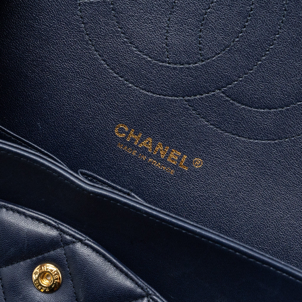 CHANEL JUMBO CLASSIC DOUBLE FLAP LAMBSKIN NAVY GHW