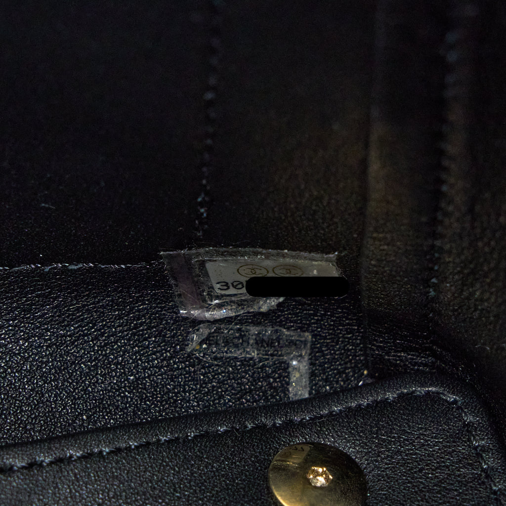 CHANEL TOTE BAG LAMBSKIN BLACK LGHW