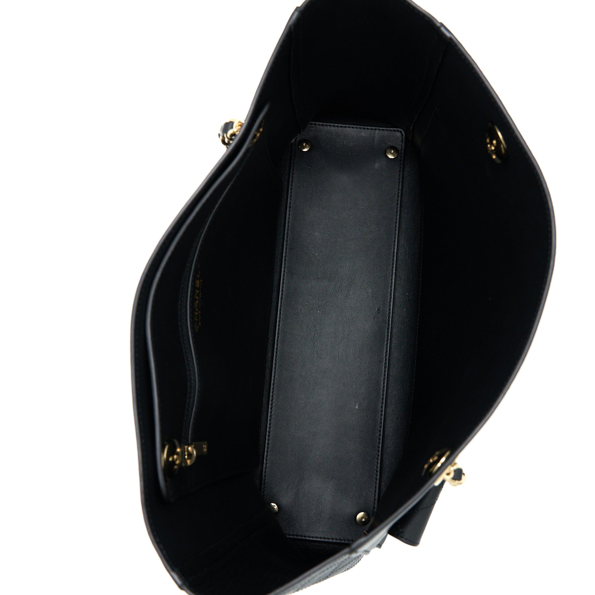 CHANEL TOTE BAG LAMBSKIN BLACK LGHW