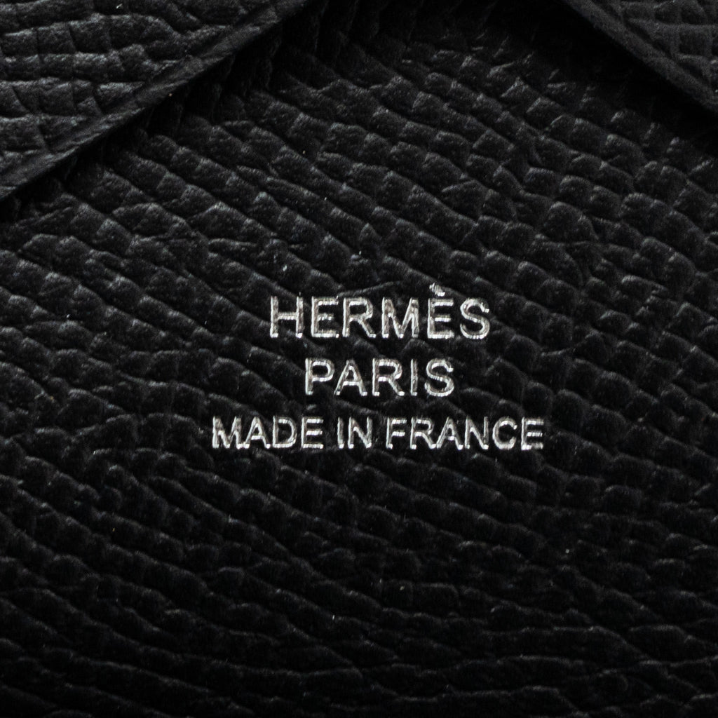 HERMES CALVI DUO COMPACT CARD HOLDER EPSOM BLACK SHW