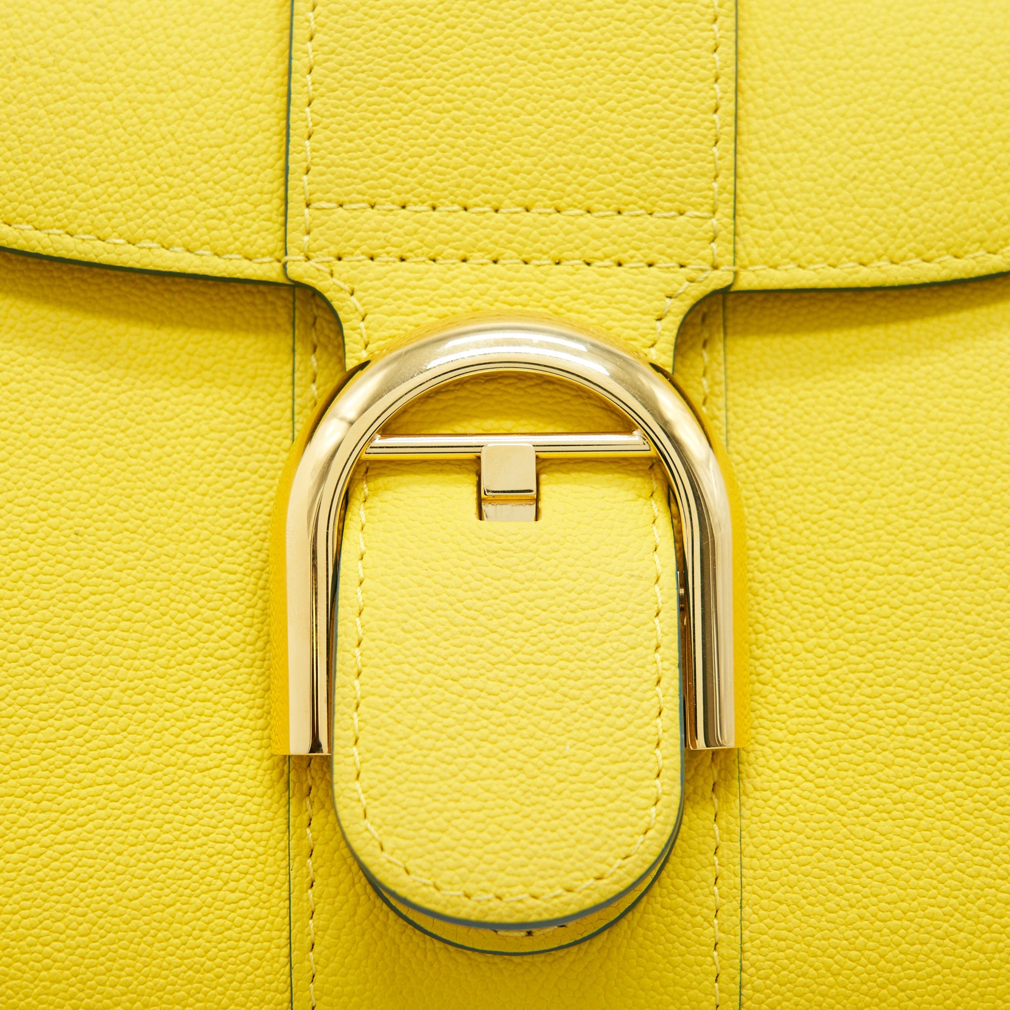 DELVAUX MINI BRILLIANT BAG IN YELLOW WITH RGHW