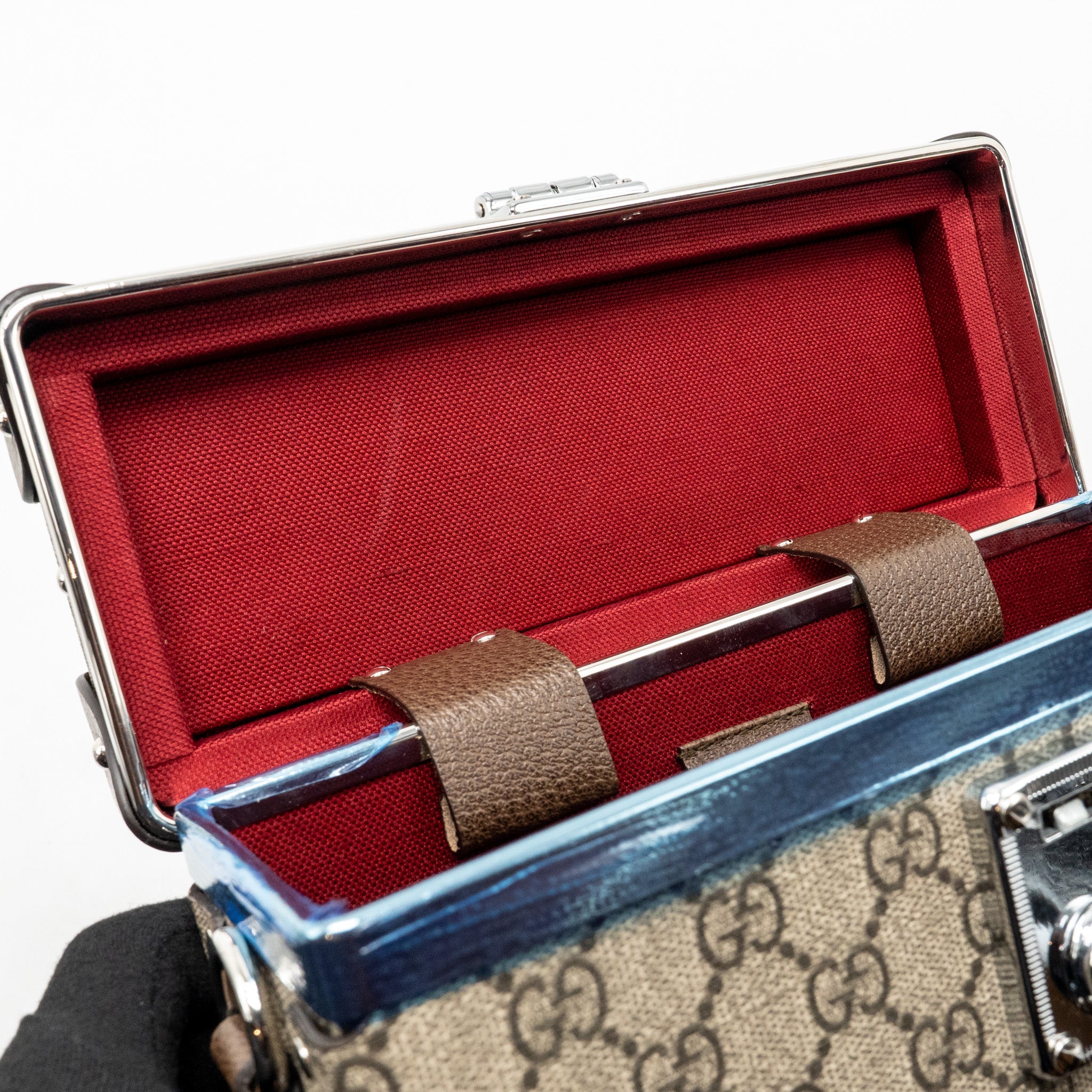 GUCCI GLOBE TROTTER GG BEAUTY CASE CANVAS BROWN SHW