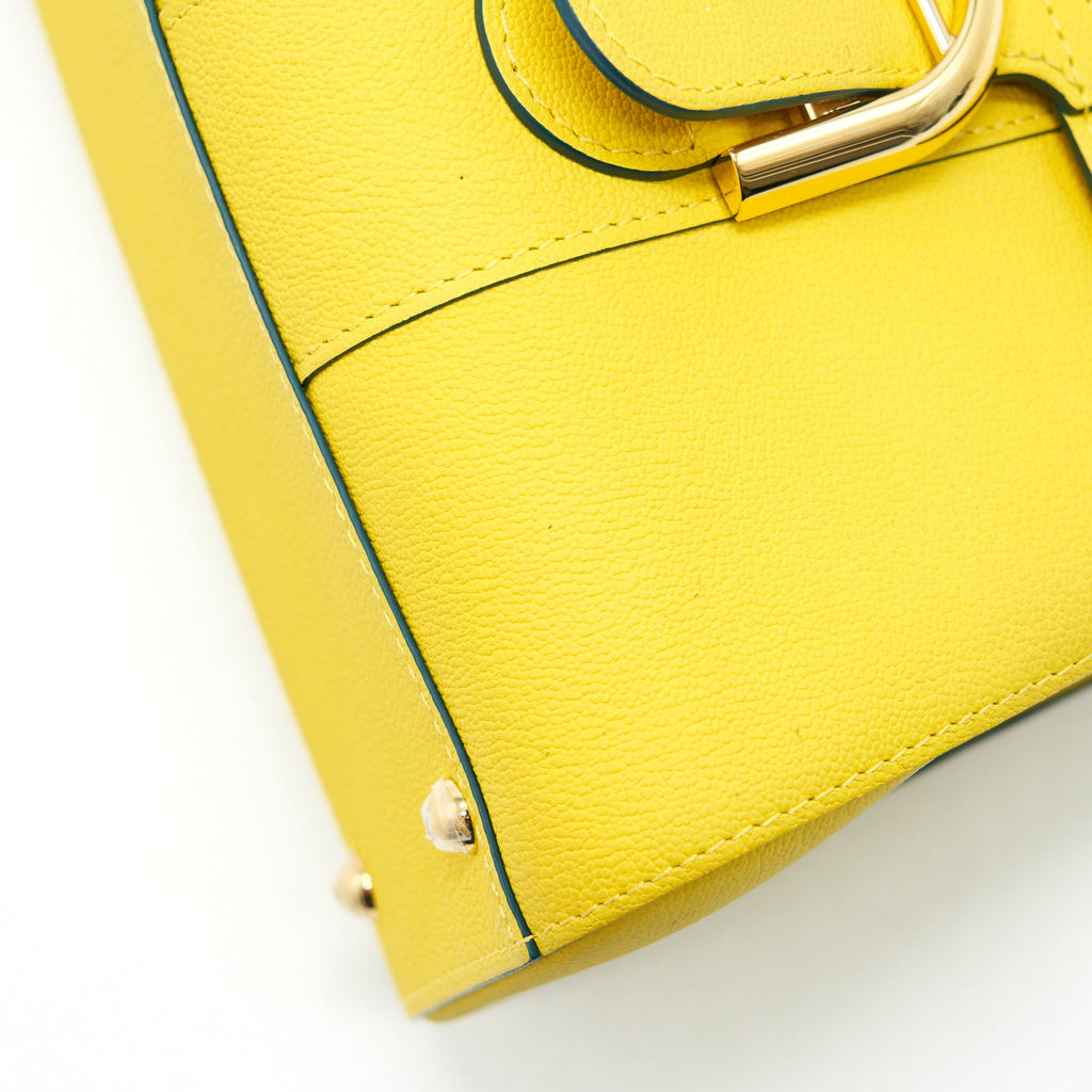 DELVAUX MINI BRILLIANT BAG IN YELLOW WITH RGHW