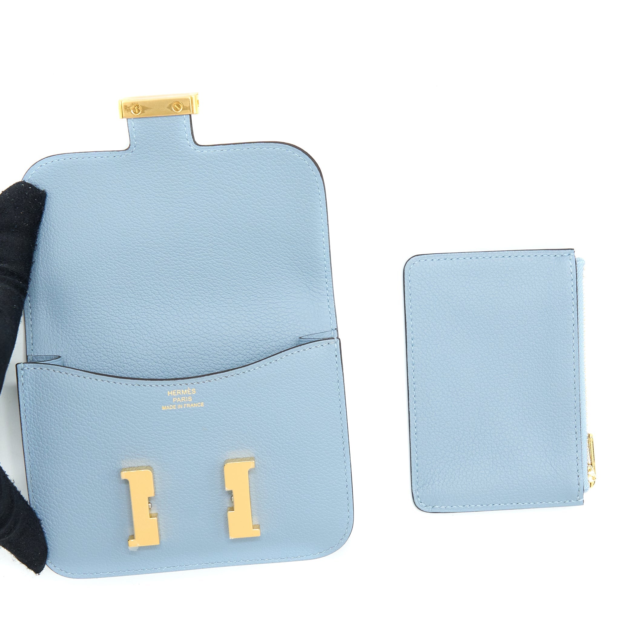HERMES CONSTANCE SLIM EVERCOLOR J7 BLEU LIN GHW