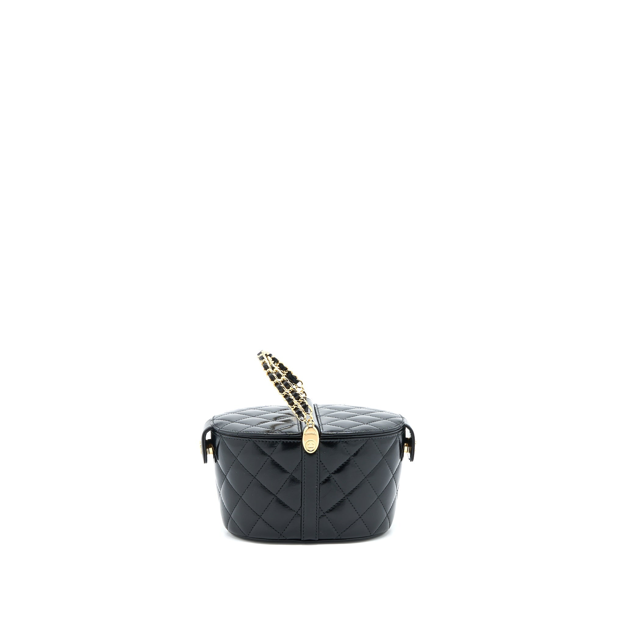 CHANEL 23C FLAP BUCKET BAG LAMBSKIN BLACK GHW (MICROCHIP)