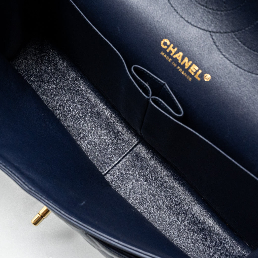 CHANEL JUMBO CLASSIC DOUBLE FLAP LAMBSKIN NAVY GHW