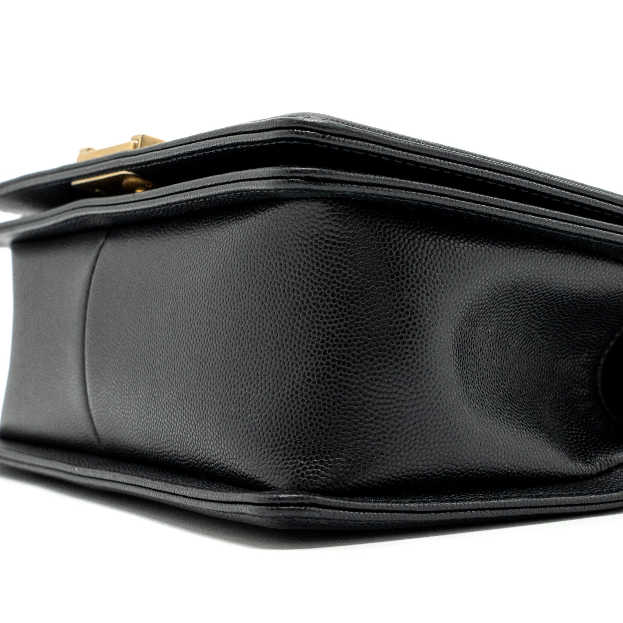 CHANEL MEDIUM CLASSIC BOY BAG CAVIAR BLACK GHW