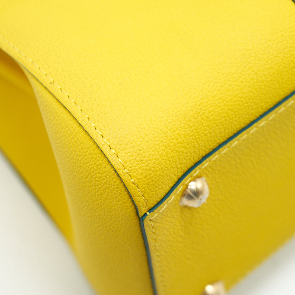 DELVAUX MINI BRILLIANT BAG IN YELLOW WITH RGHW