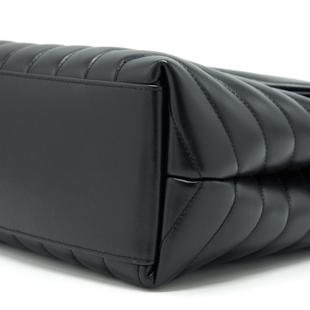 SAINT LAURENT / YSL LOULOU MEDIUM BAG CALFSKIN BLACK SHW