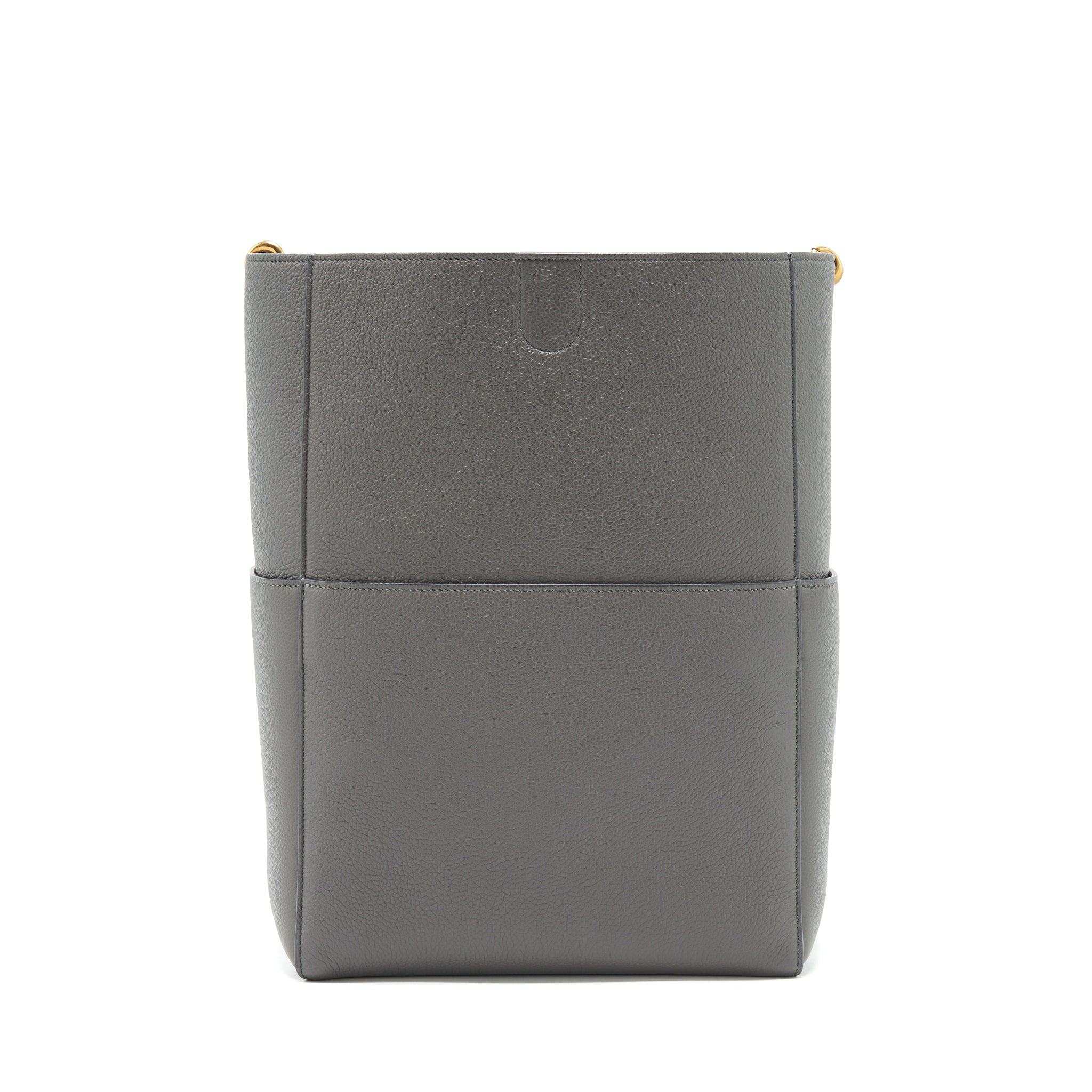 CELINE SANGLE BUCKET BAG GREY GHW