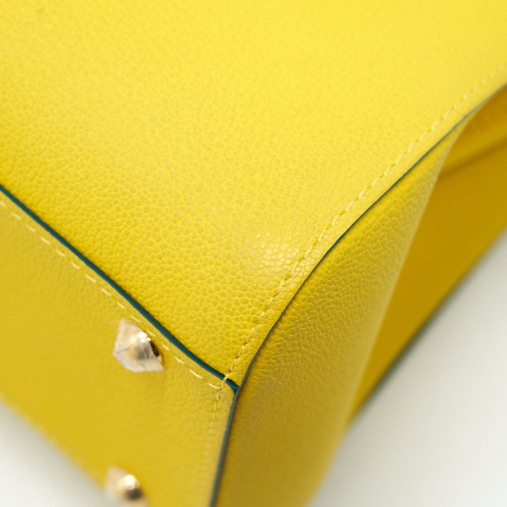 DELVAUX MINI BRILLIANT BAG IN YELLOW WITH RGHW