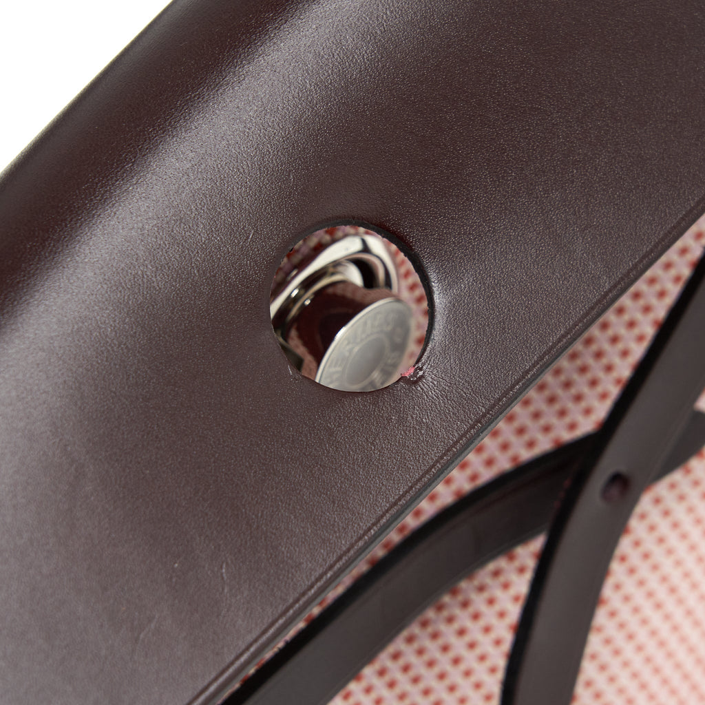 HERMES HERBAG ZIP 31 TOILE AND LEATHER ECRU-BRIQUE-MAUVE PINK/ ROUGE SELLIER SHW