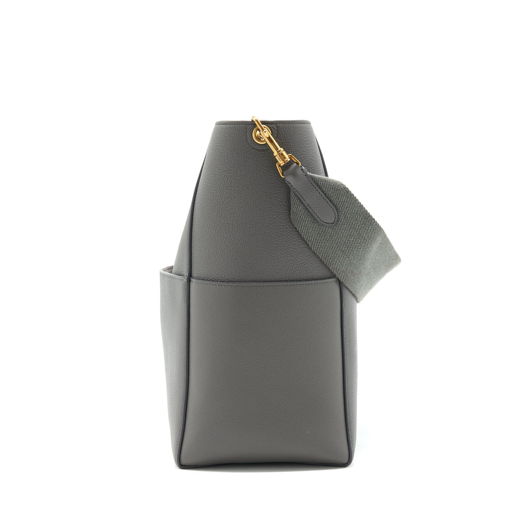 CELINE SANGLE BUCKET BAG GREY GHW