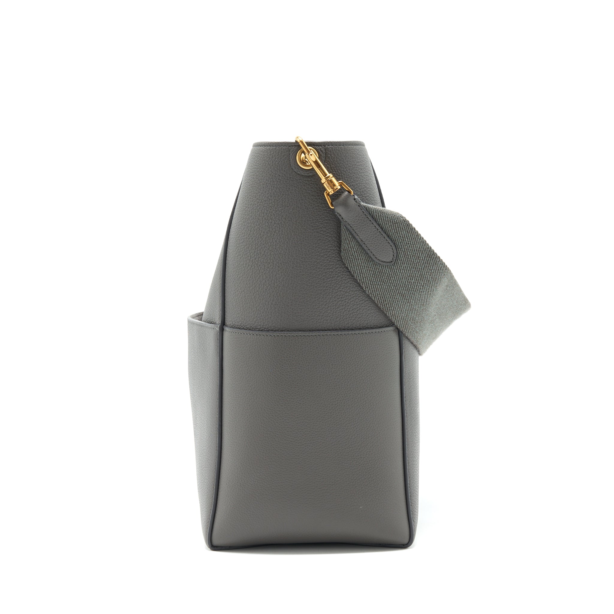 CELINE SANGLE BUCKET BAG GREY GHW