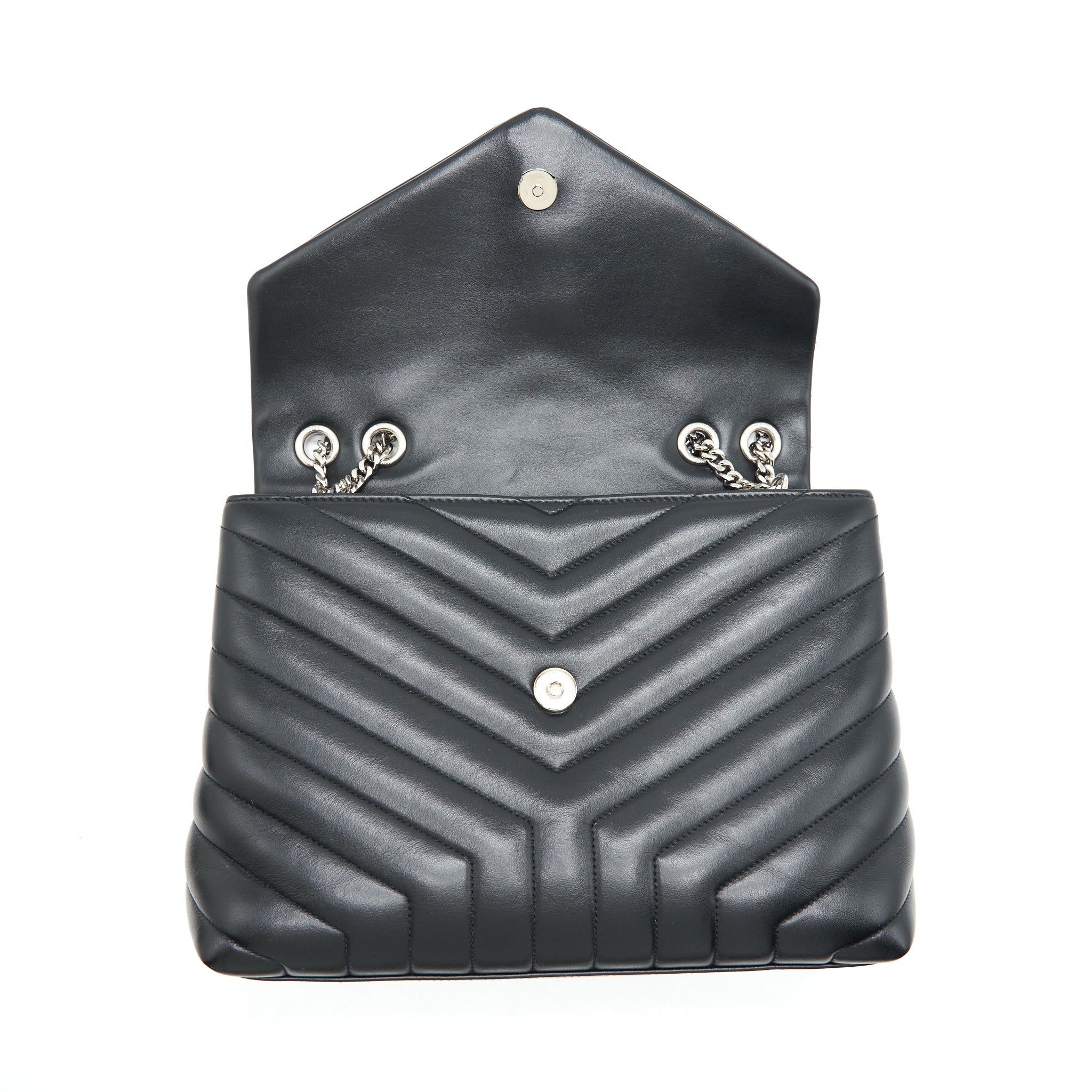SAINT LAURENT / YSL LOULOU MEDIUM BAG CALFSKIN BLACK SHW
