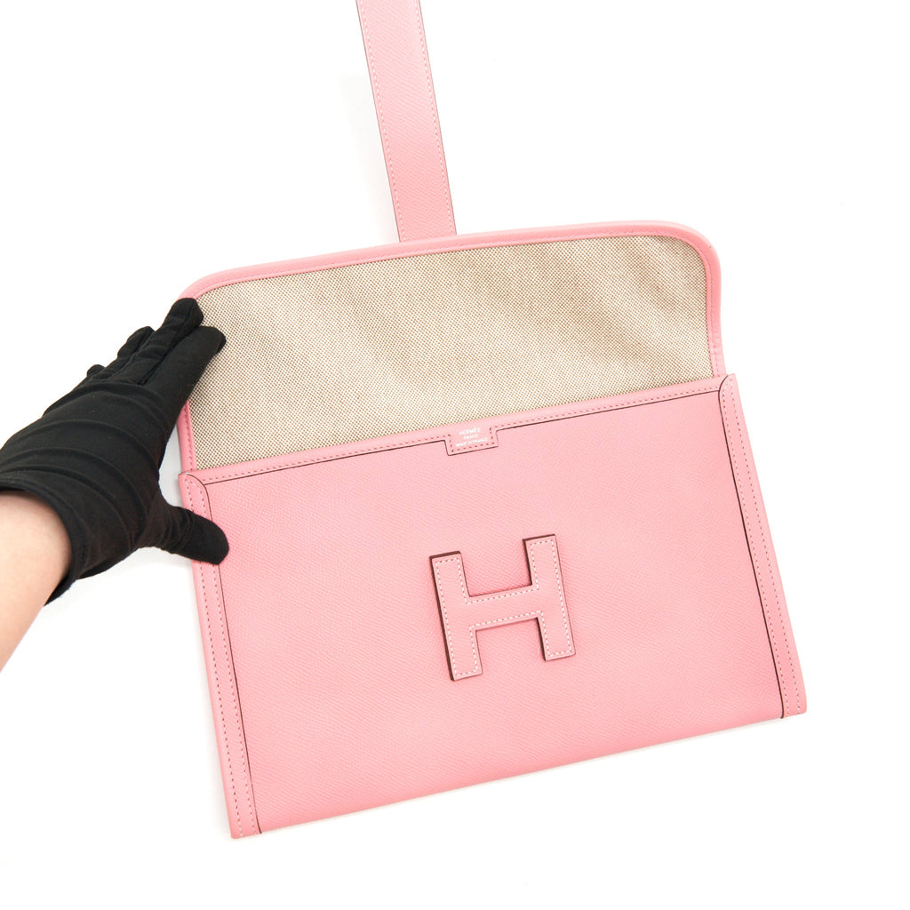 HERMES JIGE 29 PM CLUTCH 1Q ROSE COFETTI EPSOM LEATHER