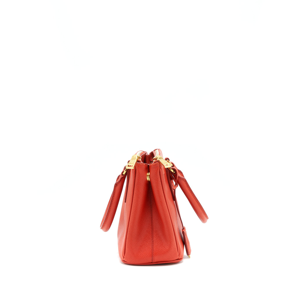 PRADA TOP HANDLE /CROSSBODY TOTE BAG SAFFIANO RED GHW