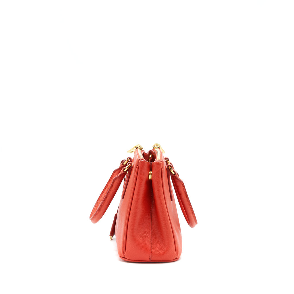 PRADA TOP HANDLE /CROSSBODY TOTE BAG SAFFIANO RED GHW