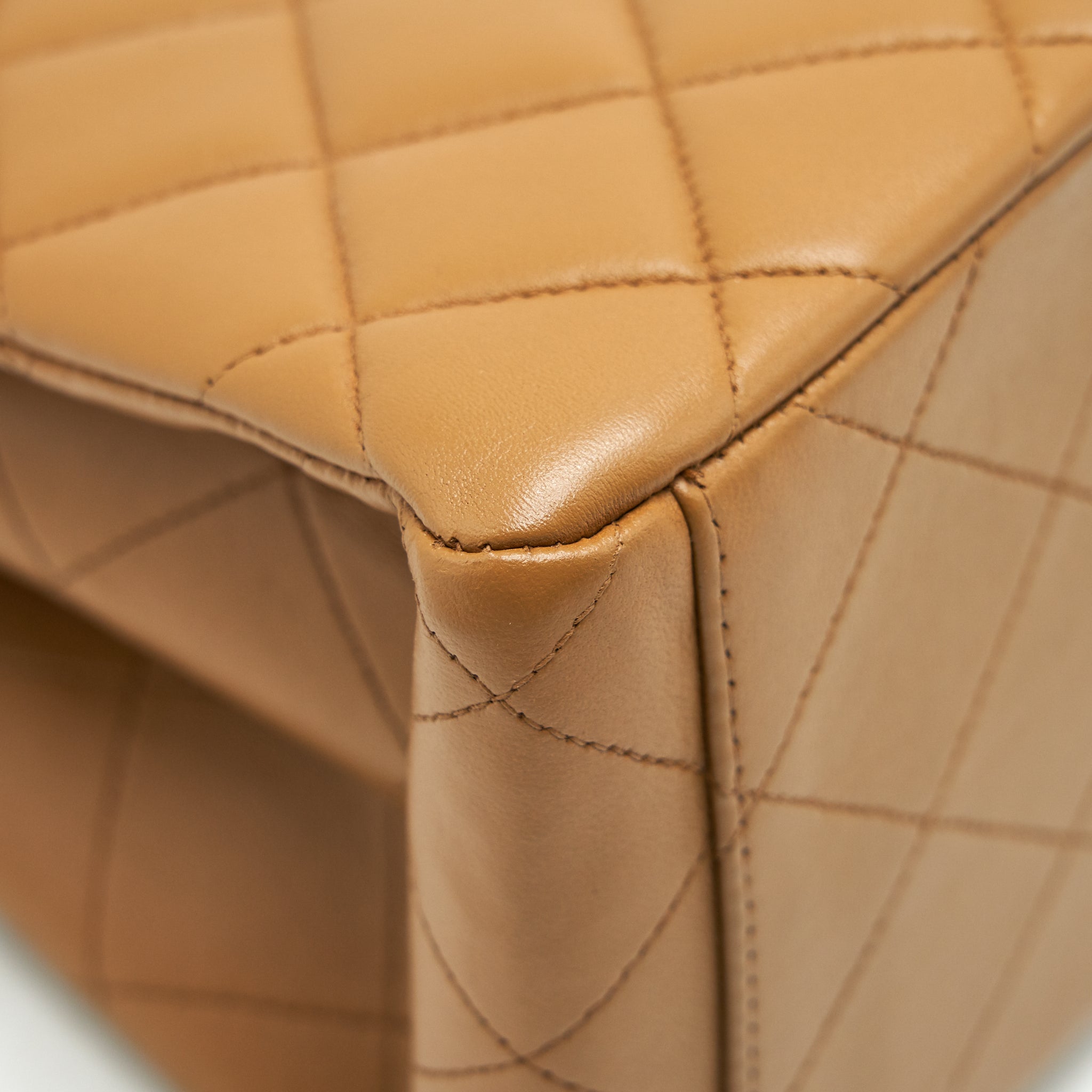 CHANEL VINTAGE KELLY SHOULDER BAG DARK BEIGE GHW