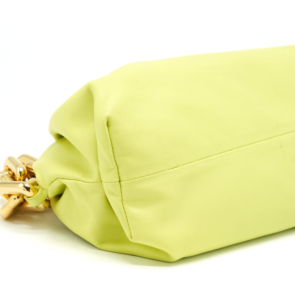 BOTTEGA VENETA CHAIN POUCH CALFSKIN LIGHT GREEN GHW