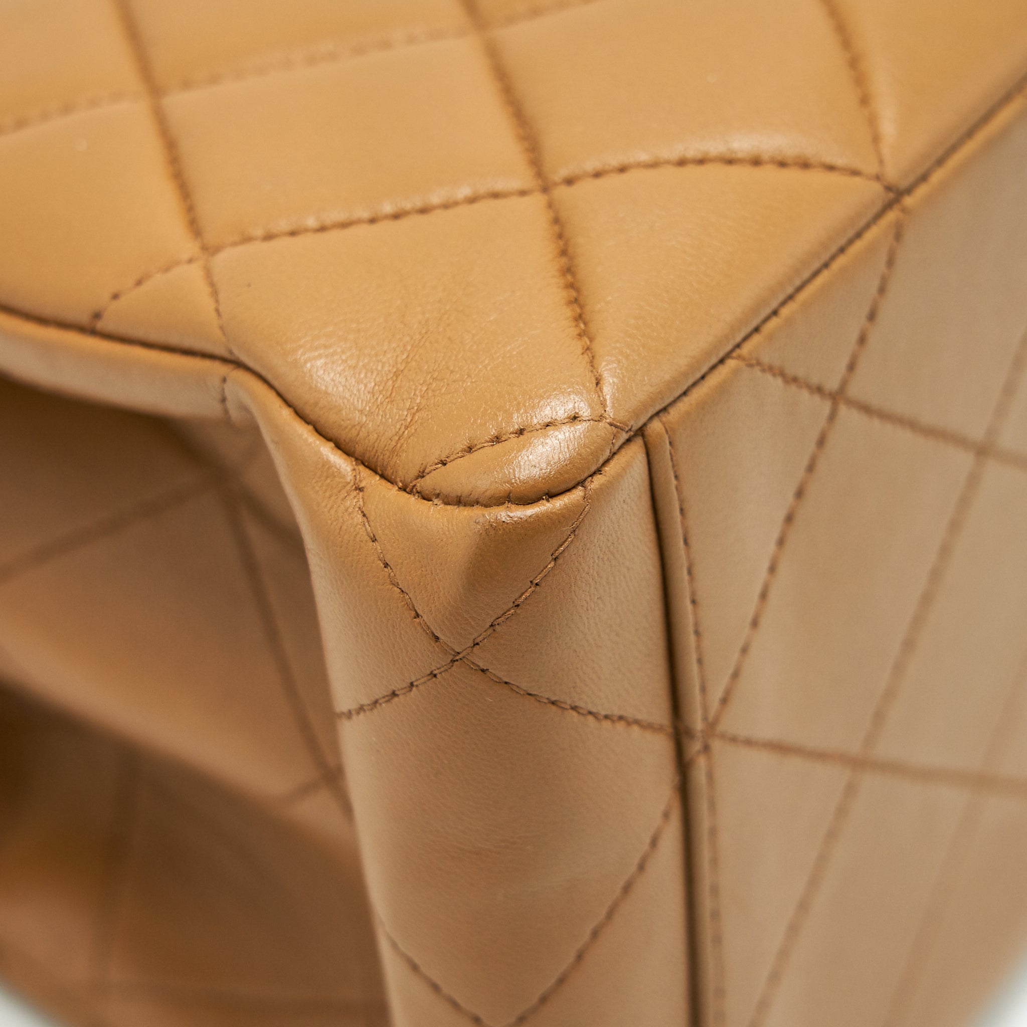CHANEL VINTAGE KELLY SHOULDER BAG DARK BEIGE GHW