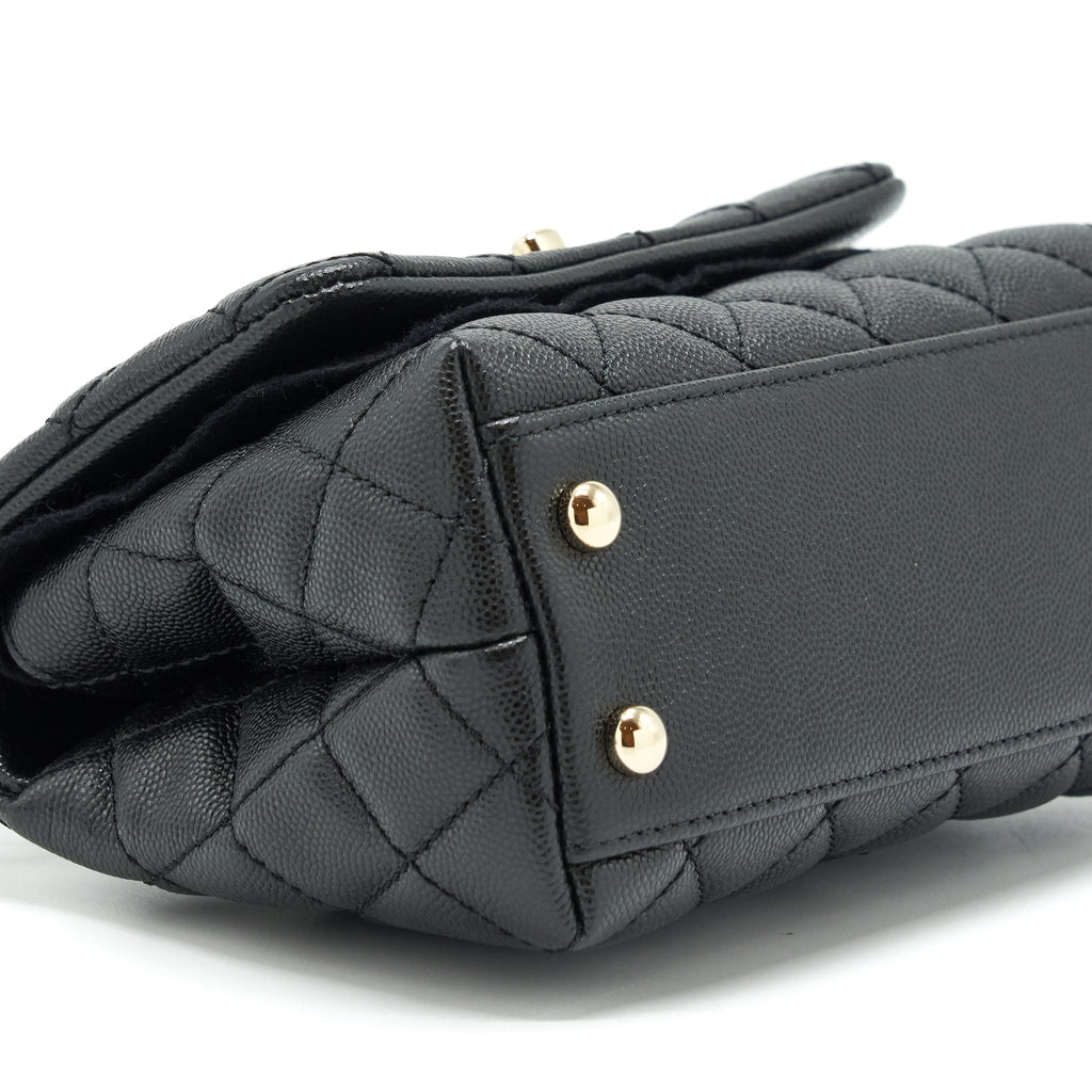 CHANEL MINI COCO HANDLE CAVIAR BLACK LGHW