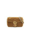 GUCCI MARMONT BAG VELVET GOLD TAN GHW